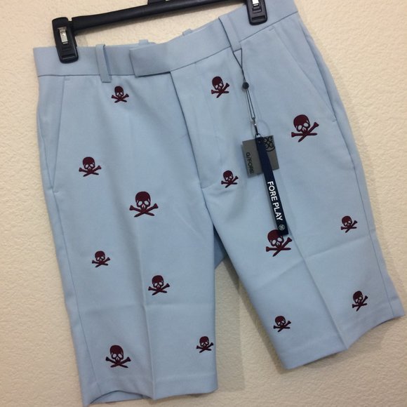 G/FORE Mens Killer Skulls Embroidery Golf Shorts - Picture 2 of 12
